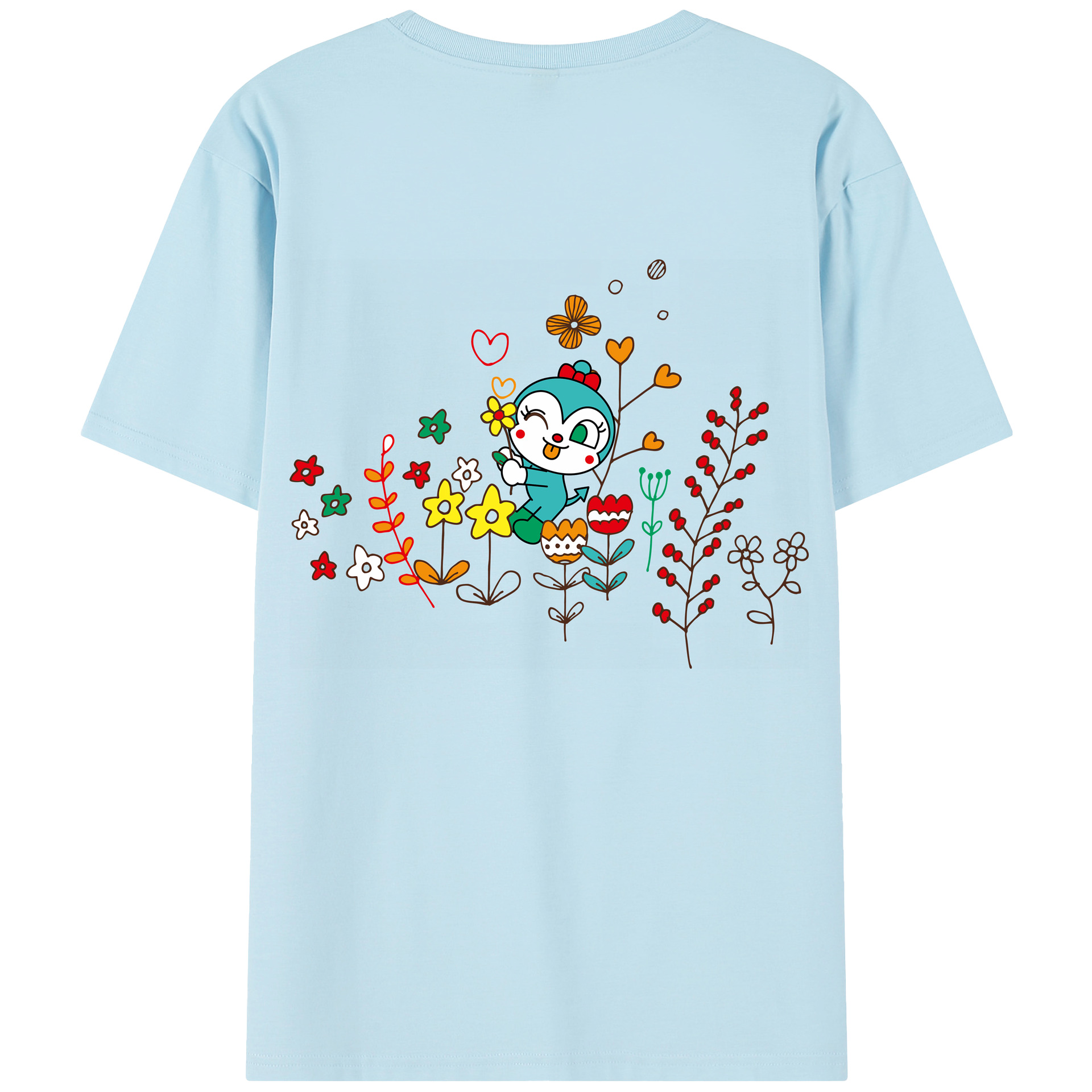 （画像用） アンパンマン Anpanman 綿100％半袖Tシャツ（背面プリント）